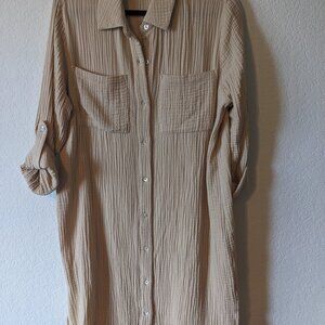 Magaschoni organic cotton gauze shirt dress